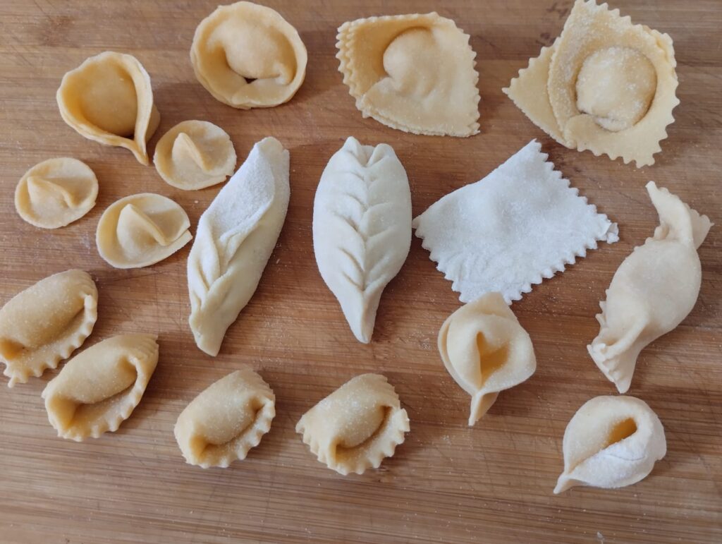 diversi tipi di pasta fresca