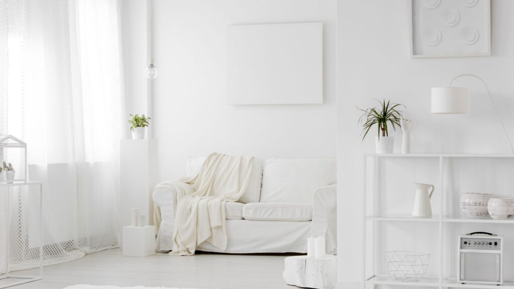 salotto bianco in stile shabby chic